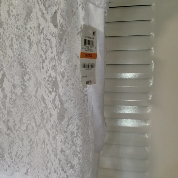 Bar III Sheer Burnout Mesh Top Size S - Picture 4 of 7